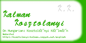 kalman kosztolanyi business card